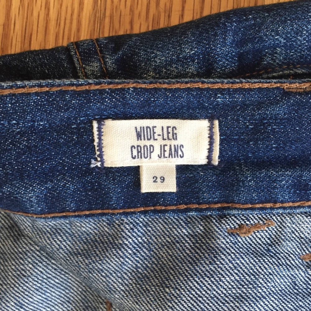 Madewell Blue Wide-Leg Crop Jeans